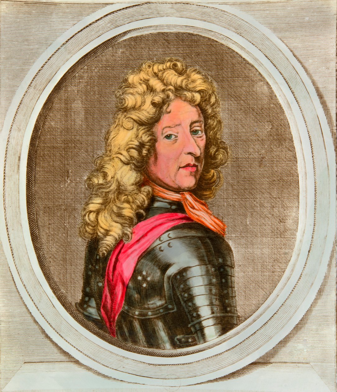 Retrato de Frederic Armand de Schomberg, conhecido como o marechal de Schomberg (Schonberg) (1615-1690) general-chefe do exército que instalou em 1688 o Príncipe e Primeiro Ministro da Holanda William of Orange (1650-1702), durante a Gloriosa Revolução de  de Anonymous Anonymous