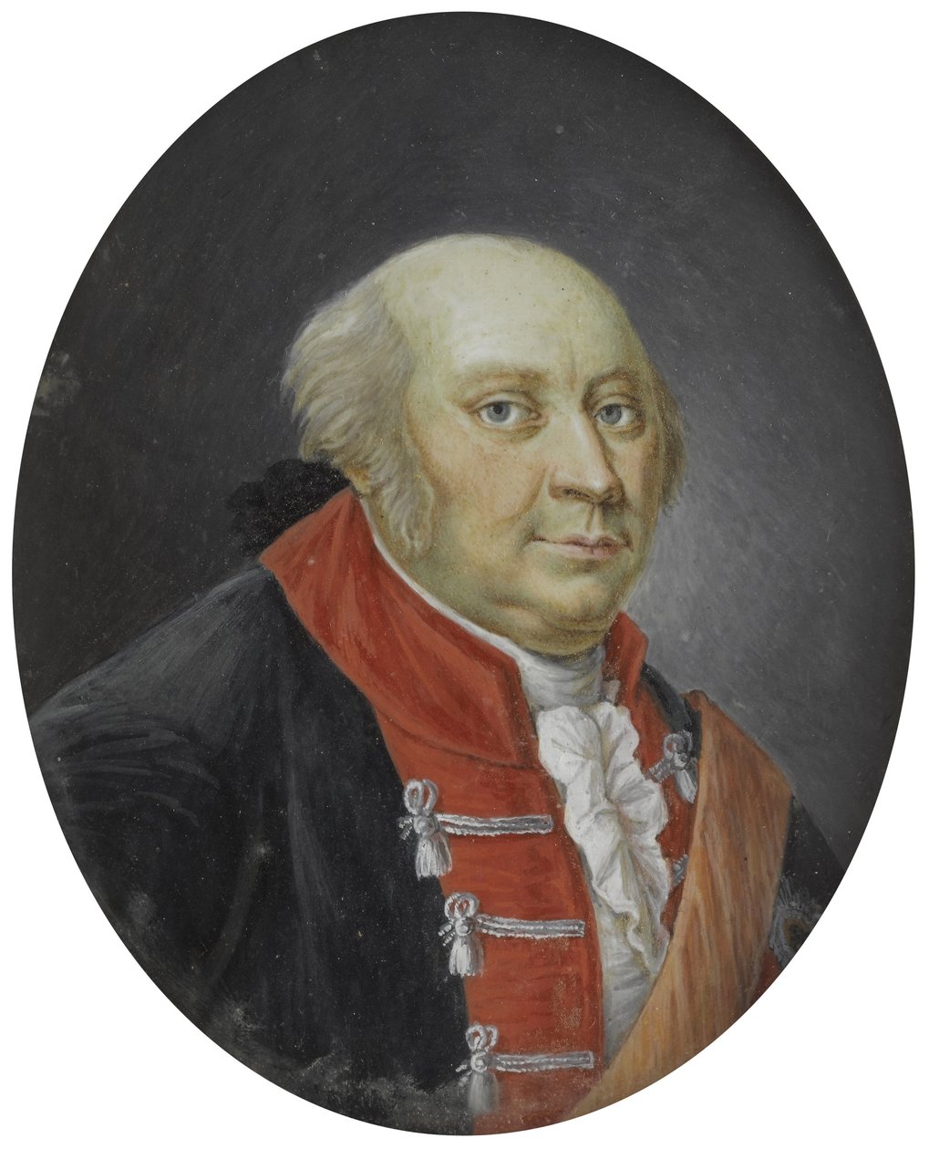 Retrato de Frederick William II da Prússia - Portrait de Frederic Guillaume II (Frederick William) (1744-1797), roi de Prusse Gouache sur porcelaine anonyme 18eme siecle Dim 12,7 cm Private Collection de Anonymous Anonymous