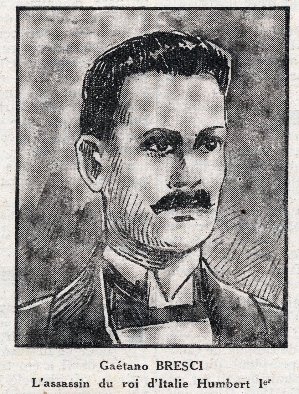 Retrato de Gaetano Bresci (1869-1901), anarquista italiano que assassinou o Rei Humbert 1st (Umberto I de Anonymous Anonymous