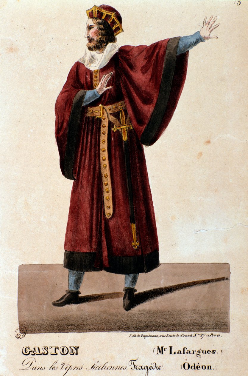 Retrato de Gaston interpretado por Lafargues em As Vésperas Sicilianas (I vespri siciliani) ópera de Giuseppe Verdi de Anonymous Anonymous