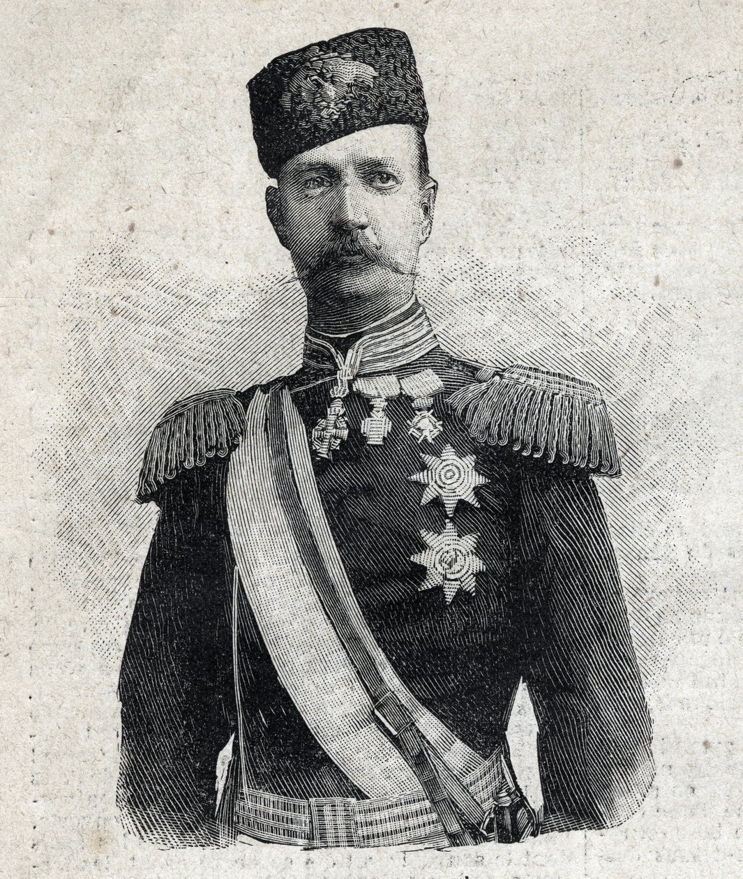 Retrato de George I Rei da Grécia (1845-1913). Gravura em "Le Peute Parisien" (Le Peute Parisien) de Anonymous Anonymous