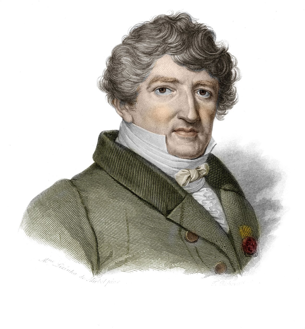 Retrato de Georges Cuvier (1764-1832), paleontólogo francês em "Retratos e história dos homens úteis: homens e mulheres de todos os países e condições, que adquiriram direitos ao reconhecimento dos homens" publicado e propagado pela Societe Mo de Anonymous Anonymous