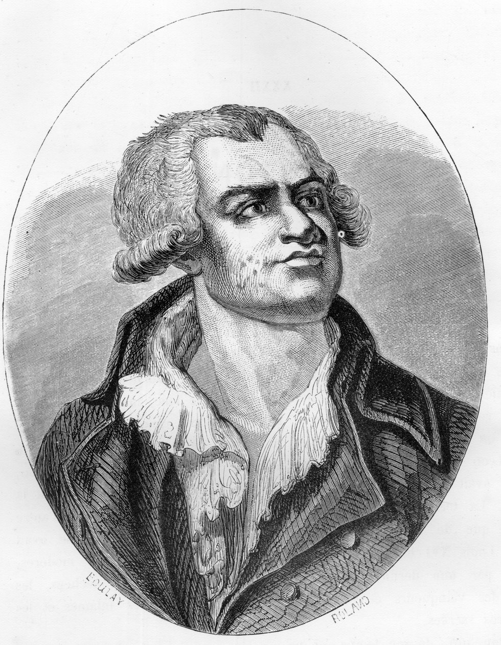 Retrato de Georges Danton (1759 - 1794) orador e político - Gravura de 1863 em "The Red Book - Histoire De L