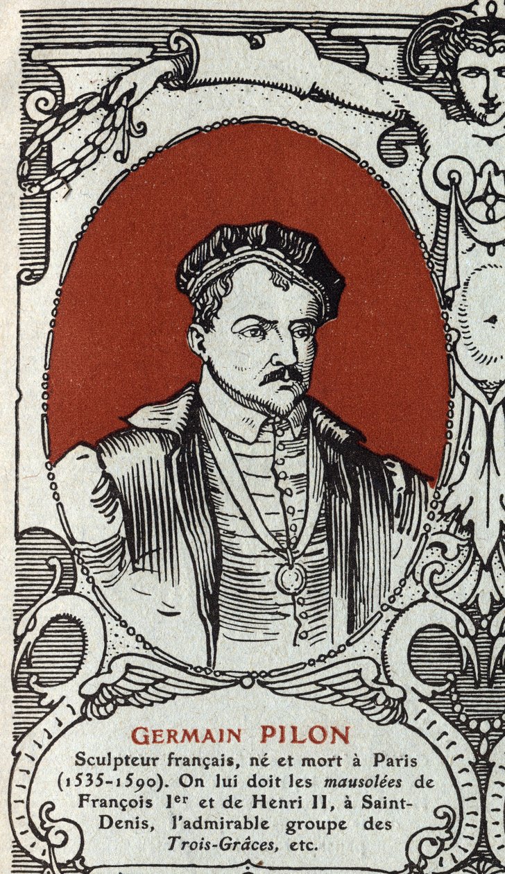 Retrato de Germain Pilon (1535-1590), escultor francês. Gravura de 1914. Coleção particular. de Anonymous Anonymous