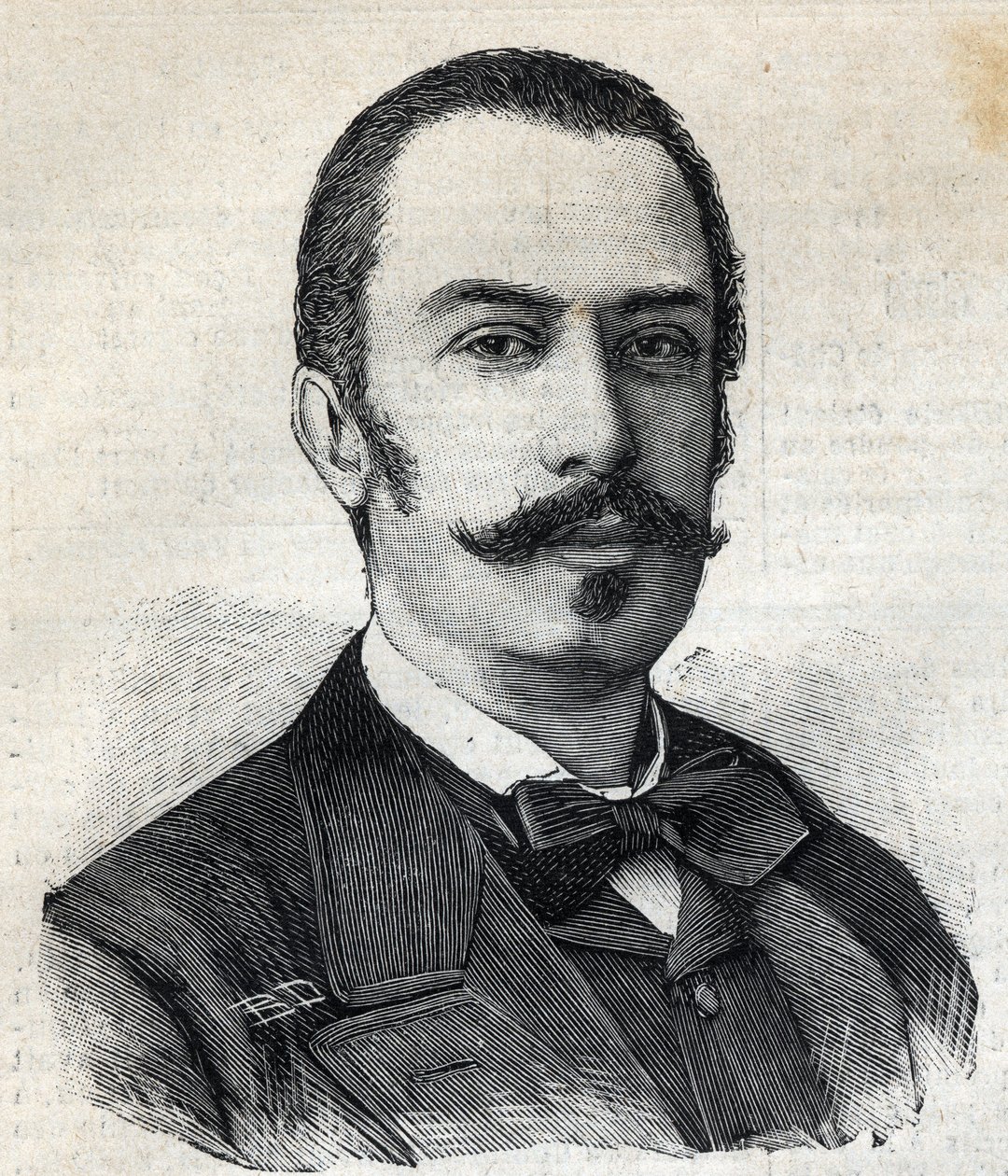 Retrato de Giovanni Giolitti (1842-1928) político italiano, Presidente do Conselho de Ministros. Gravura em "Le Petro Parisien". de Anonymous Anonymous