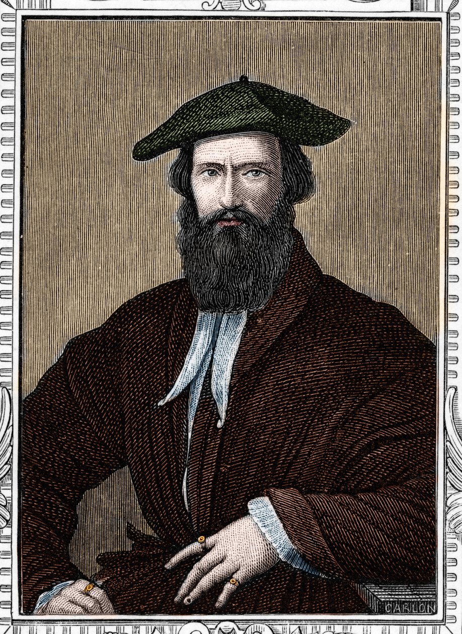 Retrato de Girolamo Francesco Maria Mazzola disse Parmigianino ou O Parmesão (1503-1540) pintor italiano. gravura de 1859 em "as galerias da Europa - Itália" por armengaud. Coleção privada. de Anonymous Anonymous