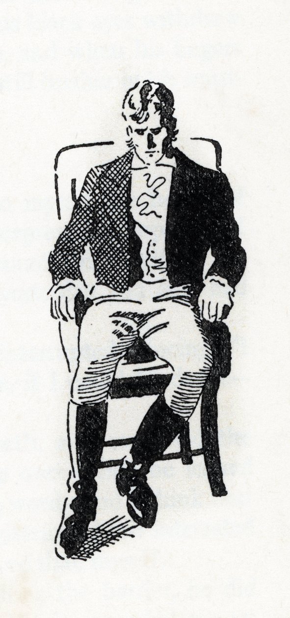 Retrato de Heathcliff personnage du roman "The wuthering Heights" de Emily Bronte (1818-1848) (desenho) de Anonymous Anonymous