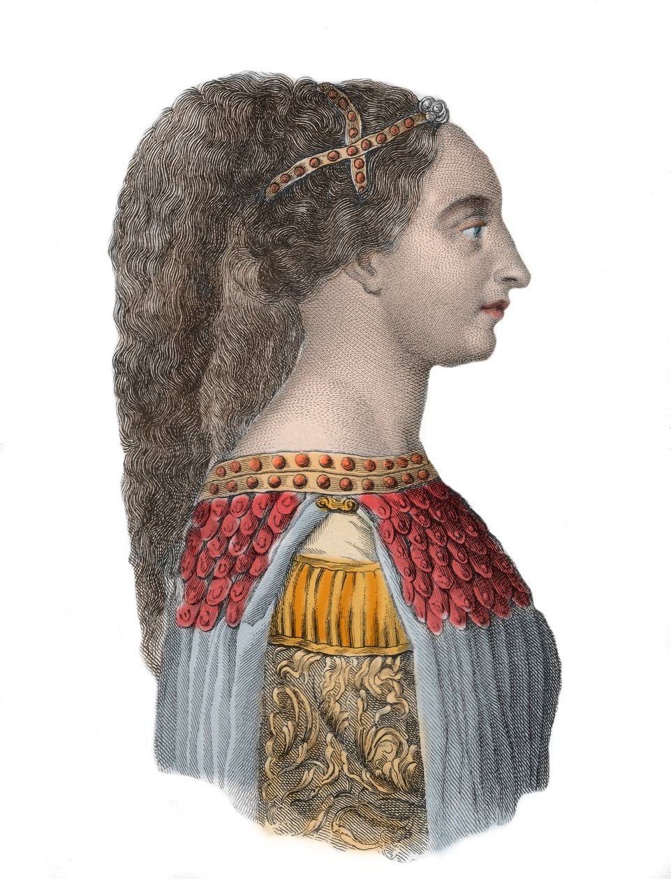 Retrato de Isotta degli Atti - Mulher Renascentista Italiana - 1433-1474 - de Anonymous Anonymous