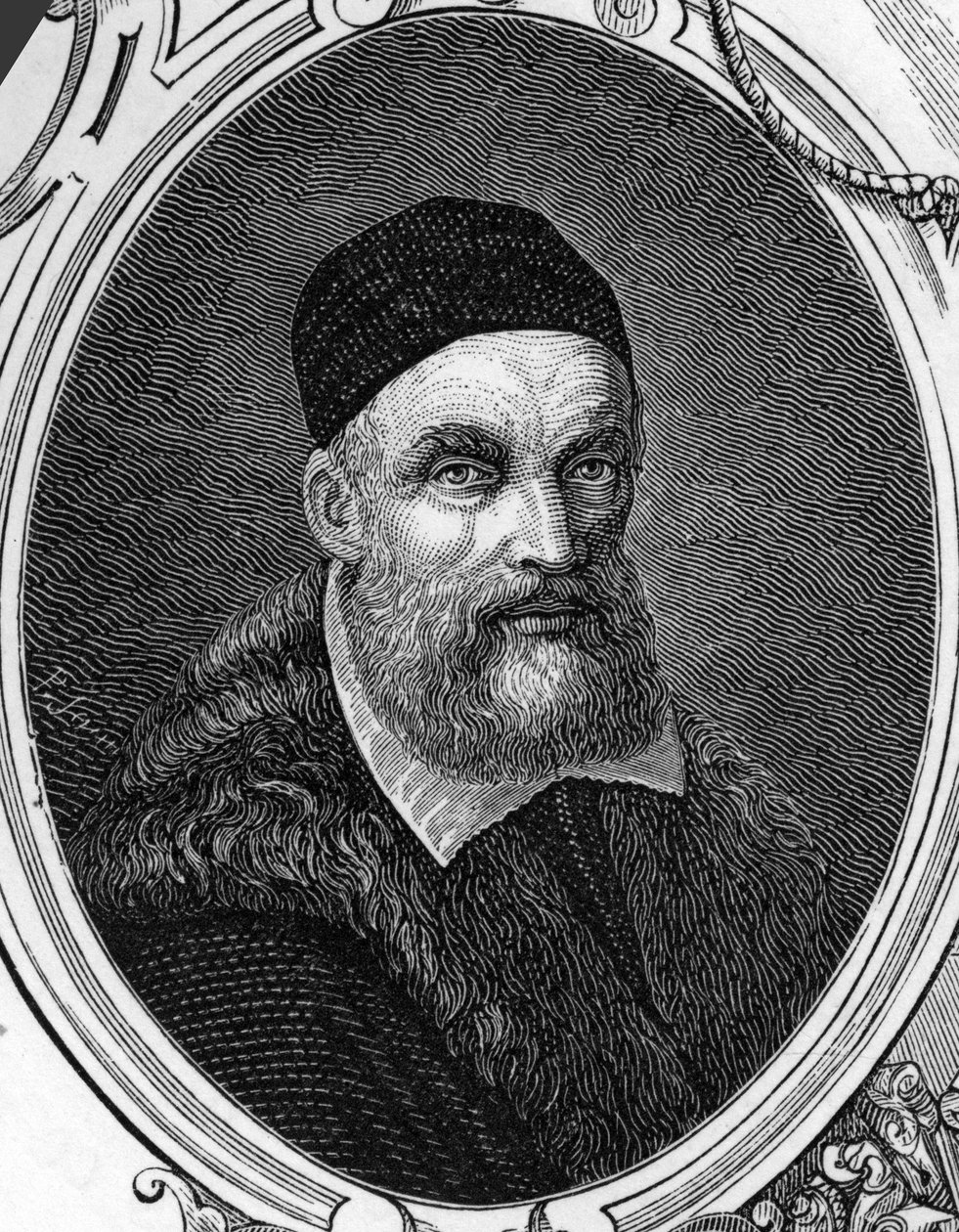 Retrato de Jacopo ou Giacomo Bassano (1518-1592) Pintor italiano. Gravura de 1859 em "as galerias da Europa - Itália" por armengaud. Colecção privada. de Anonymous Anonymous
