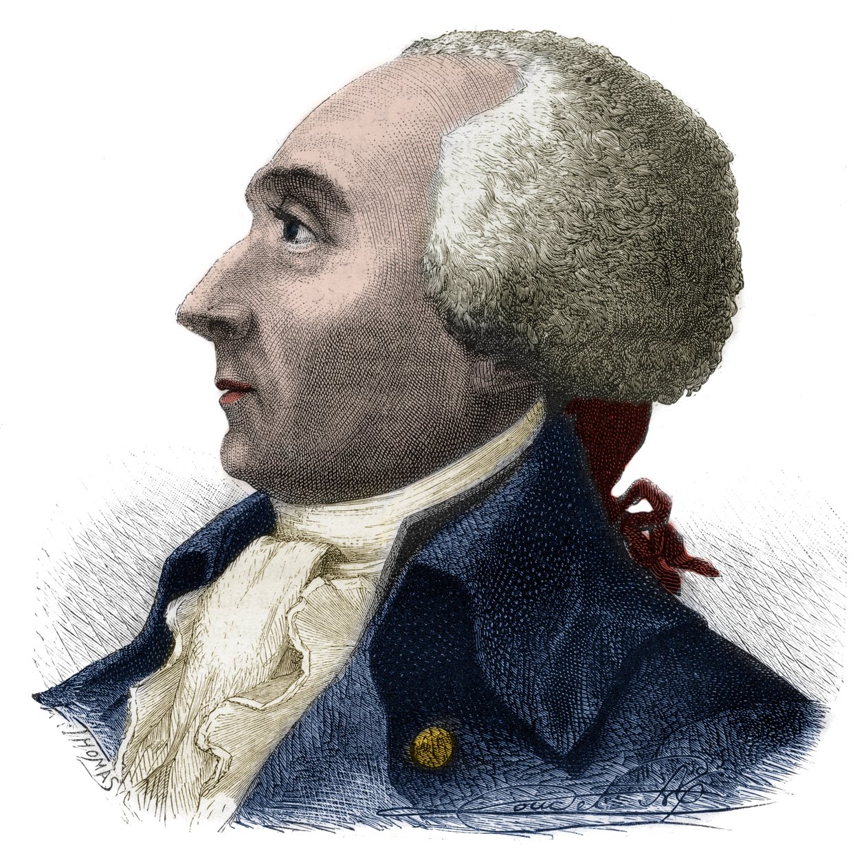 Retrato de Jacques Rene Hebert (1757-1794) Jornalista e político francês - Gravura em "Histoire des Girondins" de Alphonse de Lamartine (1790-1869) 1865-1866 - Coleção particular de Anonymous Anonymous