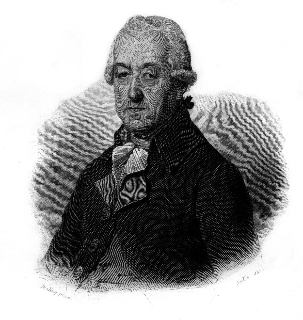 Retrato de Jean-Georges Reber (Jean Georges) (1731-1816) industrial francês Em "Retratos e história dos homens úteis: homens e mulheres de todos os países e condições, que adquiriram direitos ao reconhecimento dos homens" publicado e pro de Anonymous Anonymous