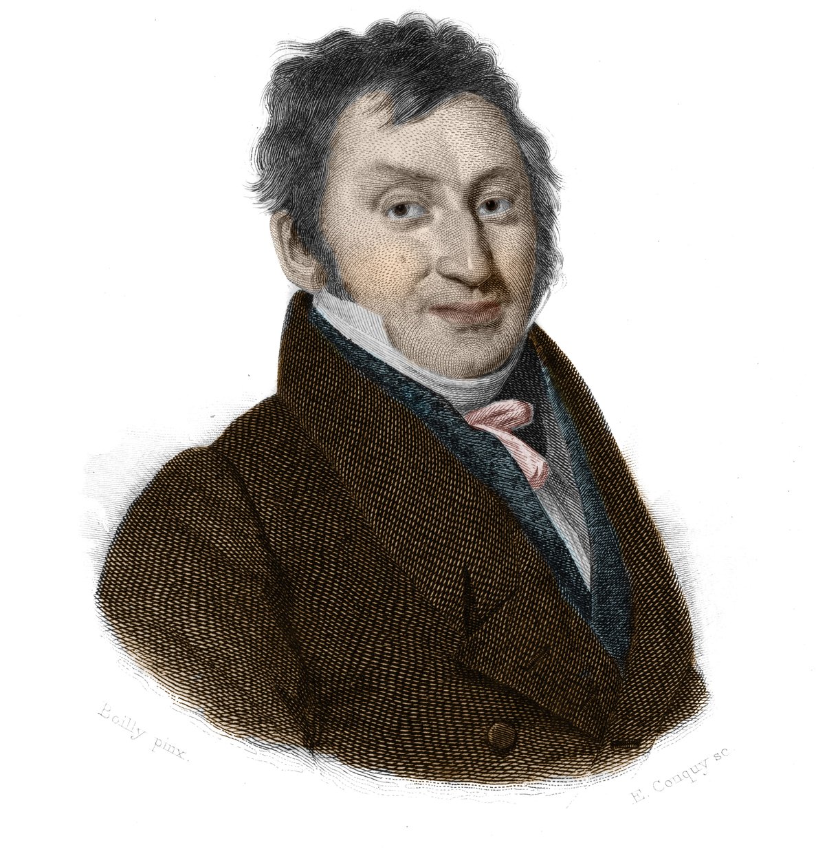 Retrato de Jean Antoine BEAUVISE (1786-1836) Químico e limpador de roupa francais em "Portraits et histoire des hommes utile: hommes et femmes de tous pays et de tous conditions, qui have acquired rights to the renascer of men" publicado e propágulos do So de Anonymous Anonymous