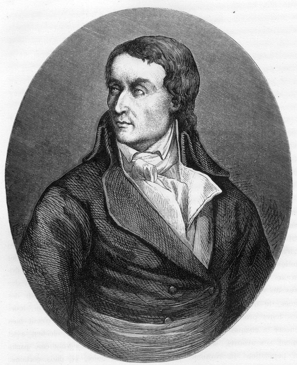 Retrato de Jean Baptiste (Jean-Baptiste) Carrier (1756-1794), político francês - Gravura de 1863 em "Le Livre Rouge - Histoire De L