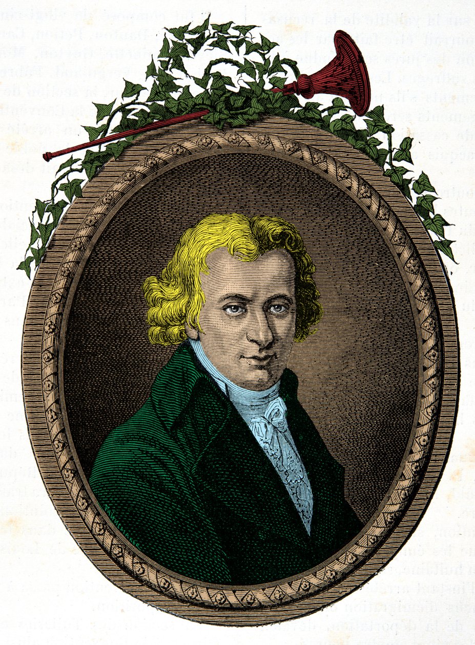 Retrato de Jean Baptiste Cant Hanet, dit Clery (1759-1809) camareiro do Rei Luís XVI durante o seu cativeiro no Templo, Gravura, Colecção Privada de Anonymous Anonymous