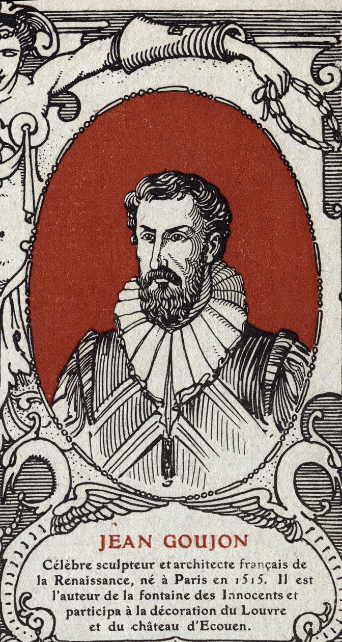 Retrato de Jean Goujon (1510-1567), escultor e arquiteto francês. Gravura de 1914. Coleção particular. de Anonymous Anonymous