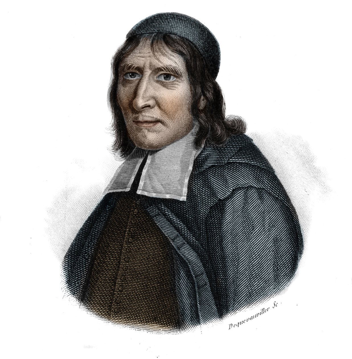 Retrato de Jean Hamon (1618-1687), médico francês e Janseniste em "Retratos e história de homens úteis: homens e mulheres de todos os países e condições, que adquiriram direitos ao reconhecimento dos homens" publicado e propagado pela Societe Mo de Anonymous Anonymous