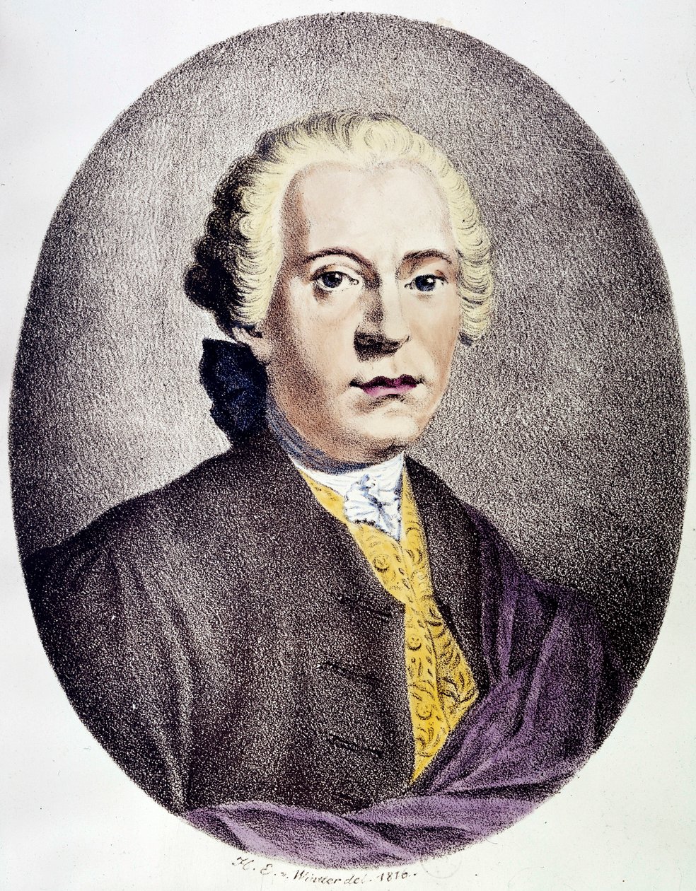 Retrato de Johan Adolf Hasse (1699-1783) Compositor barroco Gravura do século XVIII Colecção privada de Anonymous Anonymous