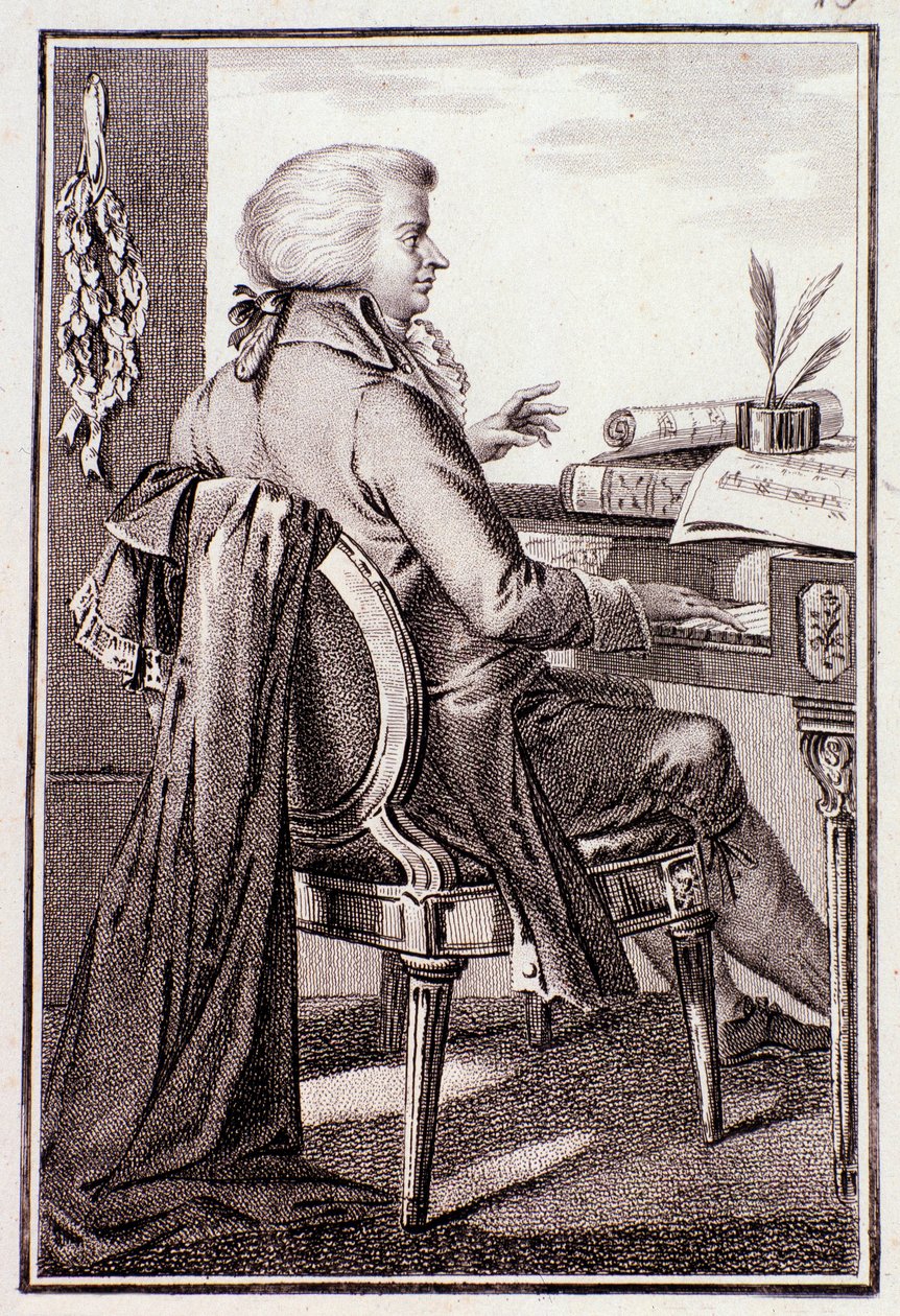 Retrato de Johann Leopold Mozart (gravura) de Anonymous Anonymous