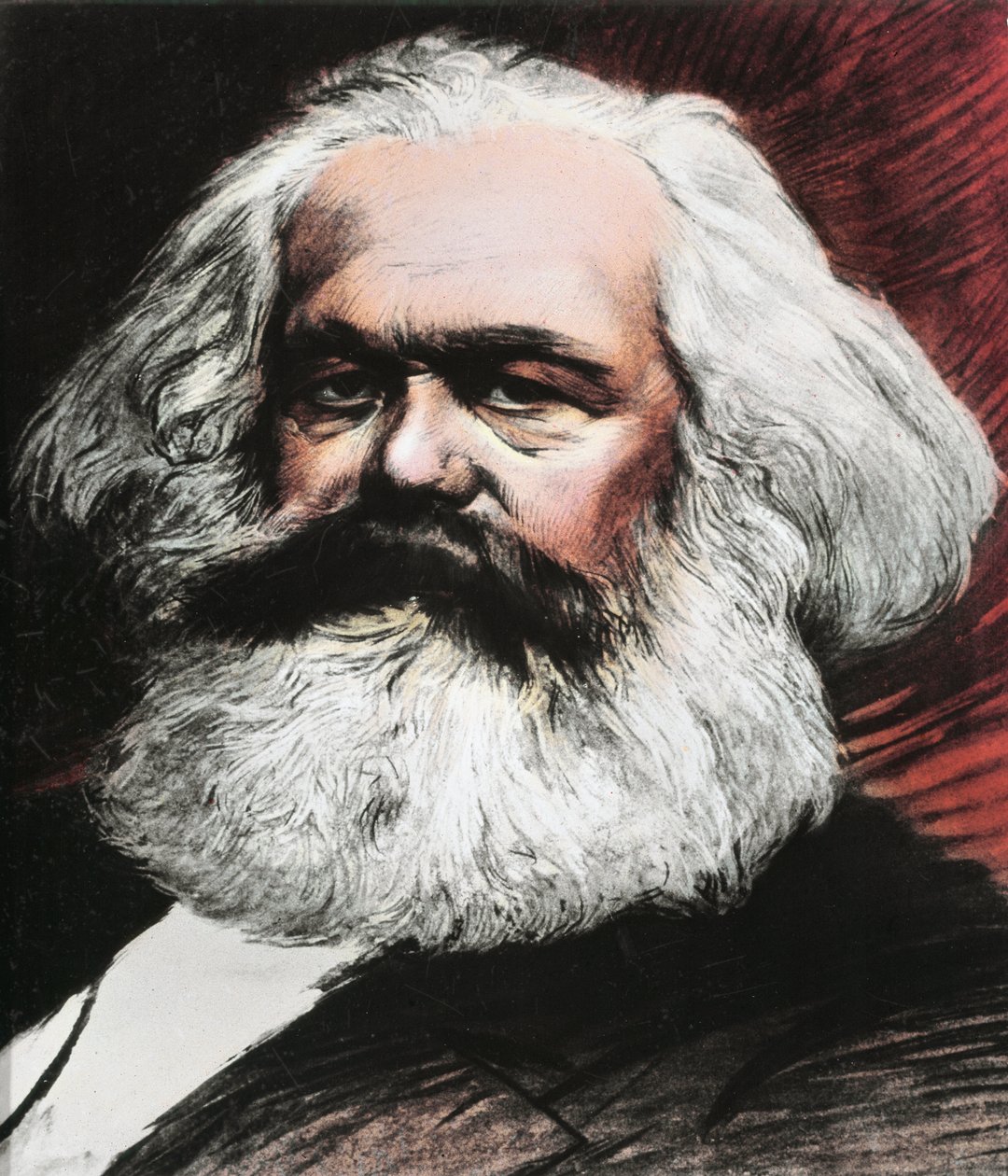 Retrato de Karl Marx, filósofo, economista e revolucionário alemão (Engraving de Anonymous Anonymous