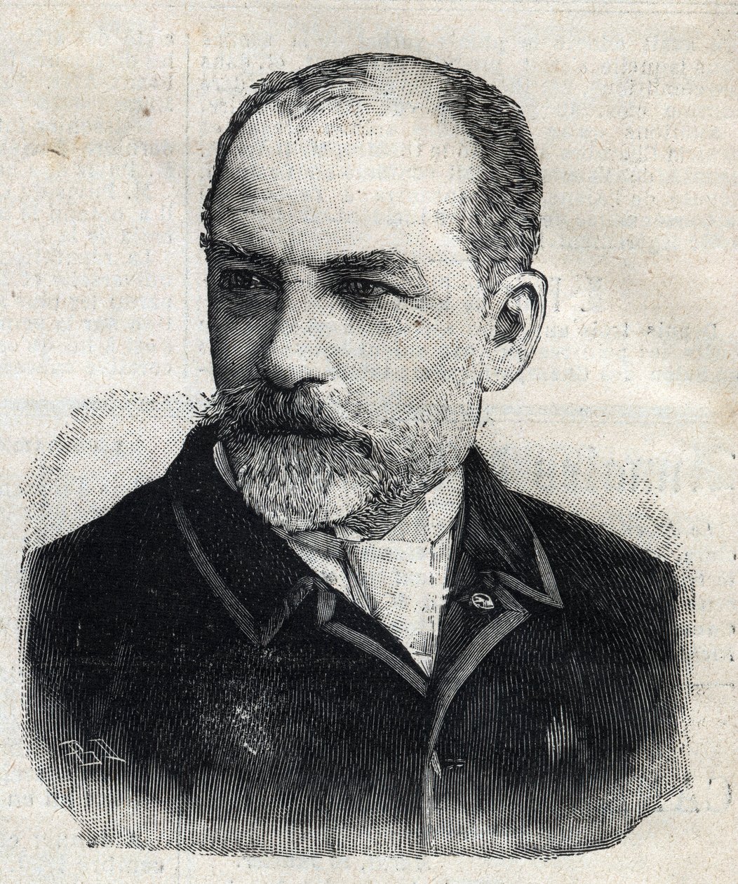 Retrato de Leon Bonnat (1833-1922), pintor francês na época presidente da Societe des Artistes Français. Gravura em "Le Peute Parisien" (Le Peute Parisien) de Anonymous Anonymous