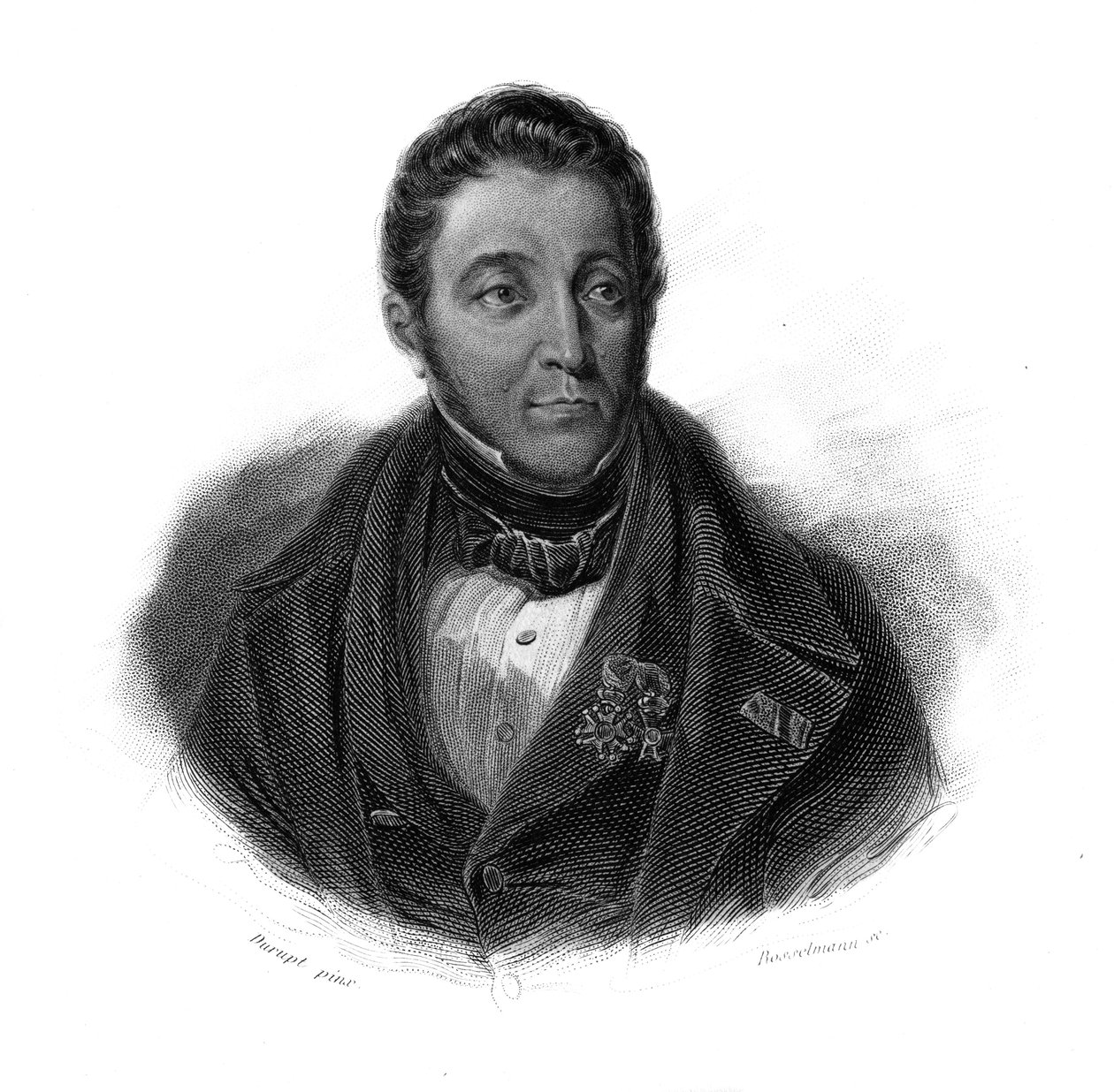 Retrato de Louis-Francois-Xavier Crespel, dit Crespel-Delisse (Louis Francois Xavier Crespel Delisse) industrial francês em "Retratos e história de homens úteis: homens e mulheres de todos os países e de todas as condições, que adquiriram direitos de recon de Anonymous Anonymous