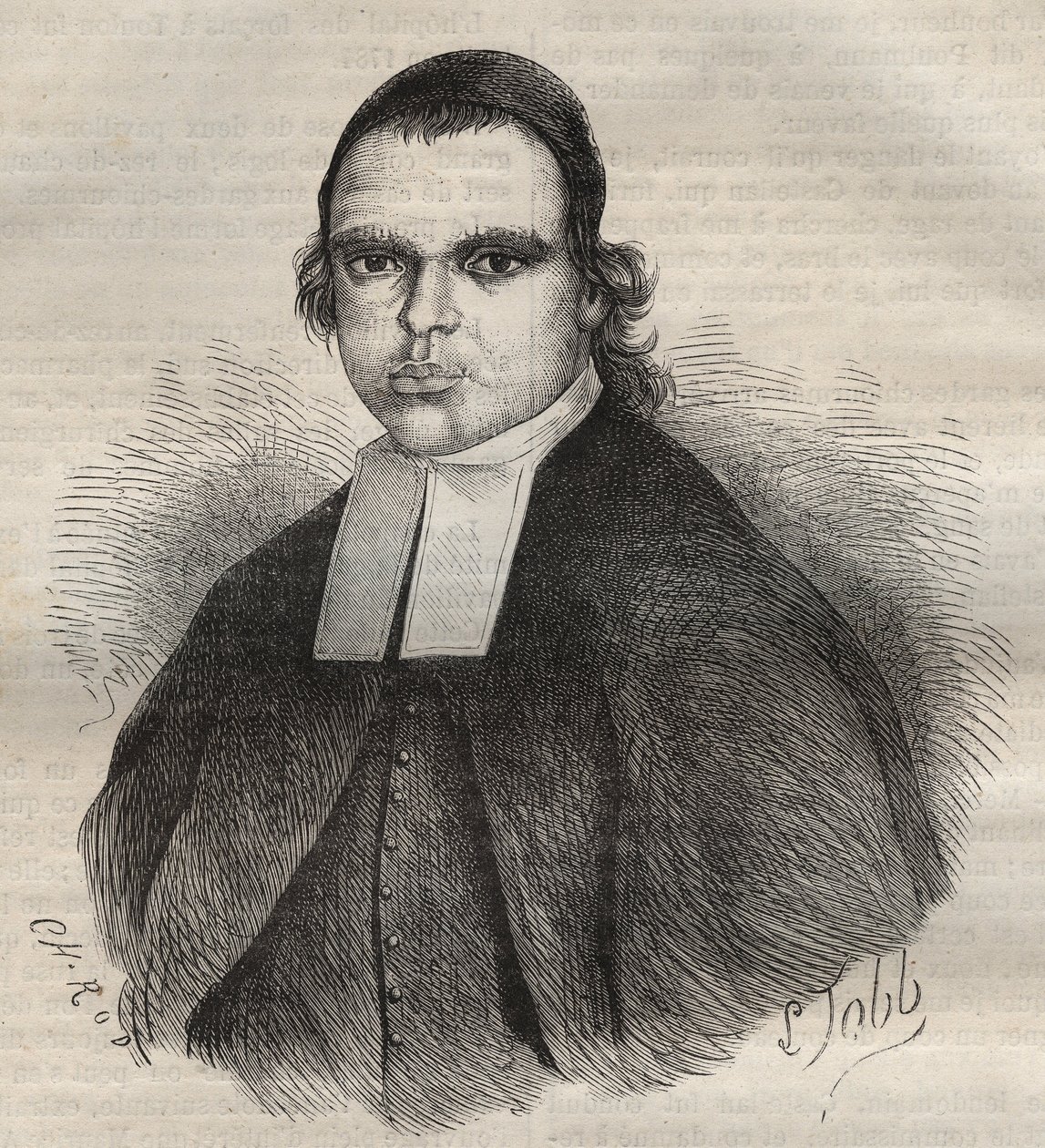 Retrato de Louis Bonafous, em religião Frere Leotade, acusado de estupro e assassinato. Morreu no Toulon Bagne, a 27 de Janeiro de 1850. Gravura em "Histoire des bagnes depuis leur création à nos jours" (1877) de Pierre Zaccone (1817-1895) (Colonia Penale  de Anonymous Anonymous