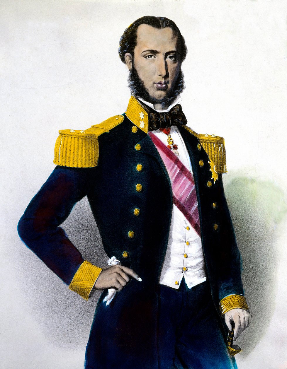 Retrato de Maximiliano I (Fernão de Maximiliano José, Príncipe Imperial e Arquiduque da Áustria, Príncipe Real da Hungria e Boheme), Imperador do México (1832-1867) Gravura do século XIX. Coleção privada de Anonymous Anonymous