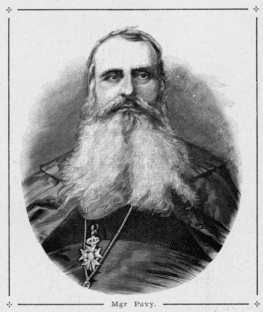 Retrato de Monsenhor Louis-Antoine-Augustin (Louis Antoine Augustin) Pavy (1805-1866), eveque de Argel. Gravura em "Les Missions Catholiques au XIXeme Siecle", de Louis-Eugene (Louis Eugene) Louvet. coleção particular. de Anonymous Anonymous