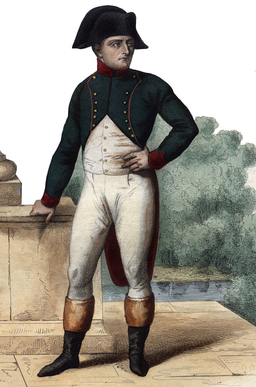 Retrato de Napoleão Bonaparte (1768-1821) como primeiro cônsul, ilustração de "Le Plutarque Français" de Edmond Mennechet de Anonymous Anonymous