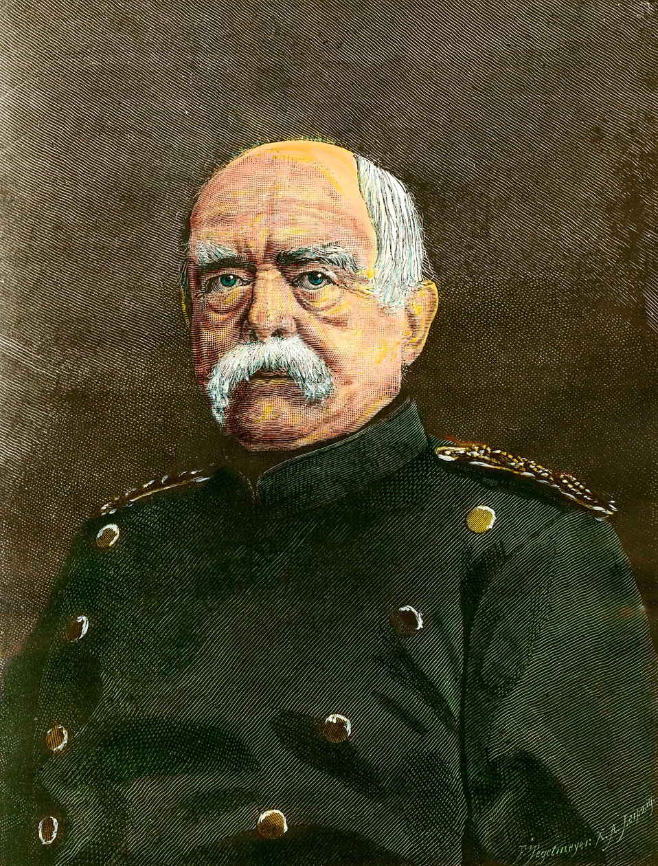 Retrato de Otto Von Bismarck (1815-1898) Chanceler da Prússia. Gravura do século XIX Coleção particular de Anonymous Anonymous