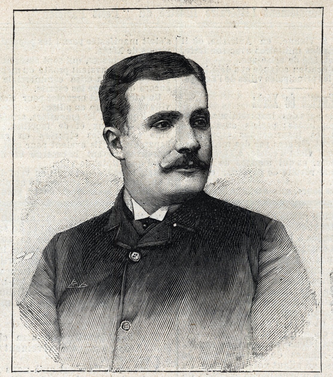 Retrato de Pierre Decourcelle, escritor francês (1856-1926). Gravura em "Le Petro Parisien" (Le Petro Parisien) de Anonymous Anonymous