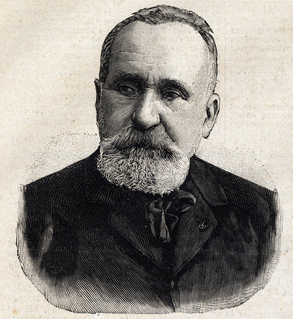 Retrato de Pierre Puvis de Chavannes (1824-1898) pintor francês, na época presidente da Societe Nationale des Beaux Arts. Gravura em "Le Petro Parisien". de Anonymous Anonymous