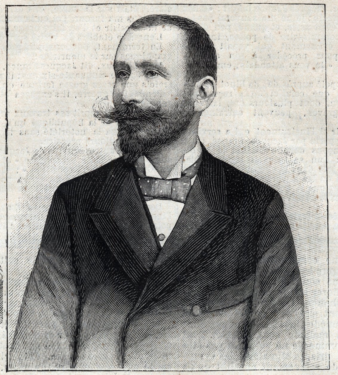 Retrato de Pierre Sales (1854? -1921?) , um escritor francês. Gravura em "Le Petro Parisien". de Anonymous Anonymous