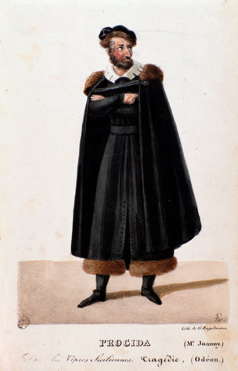 Retrato de Procida interpretado por Joanny em As Vésperas Sicilianas (I vespri siciliani) ópera de Giuseppe Verdi de Anonymous Anonymous