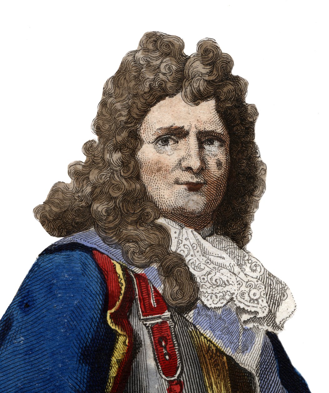 Retrato de Sebastien le Prestre, Senhor de Vauban e posteriormente Marquês de Vauban (1633-1707), Marechal da França. ilustração de "Le Plutarque Français" de Edmond Mennechet de Anonymous Anonymous