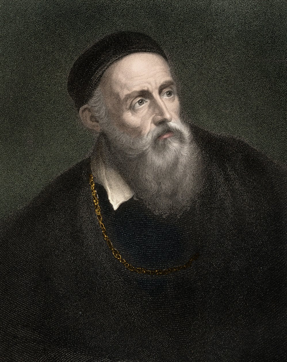 Retrato de Ticiano (1490-1576), Tiziano Vecellio, pintor veneziano de Anonymous Anonymous