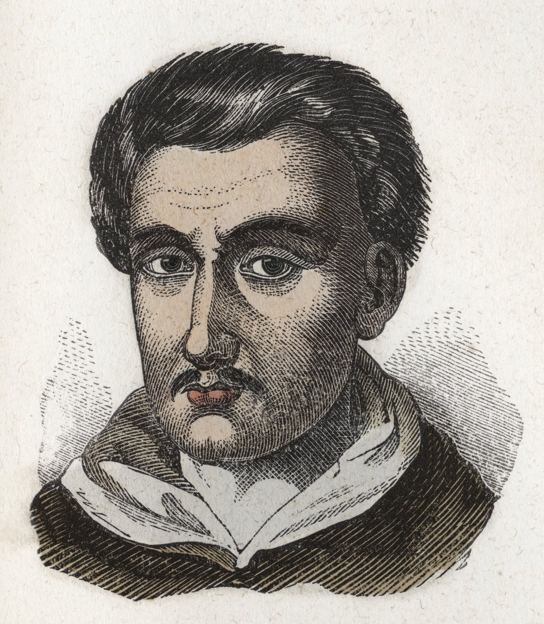 Retrato de Tommaso Campanella (1568-1639), monge dominicano e filósofo. Gravura. Coleção privada. de Anonymous Anonymous