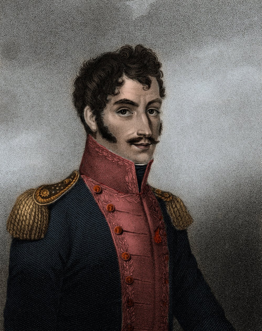 Retrato do político e militar venezuelano Simon Bolivar (1783-1830), presidente da Colômbia e do Peru de Anonymous Anonymous