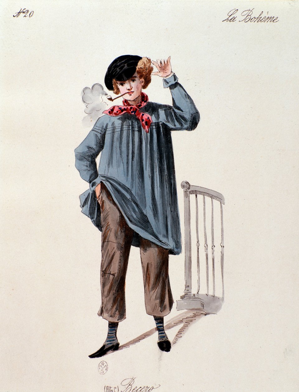 Retrato de um vendedor de rua I, de La boheme de Puccini (1892-1895) de Anonymous Anonymous