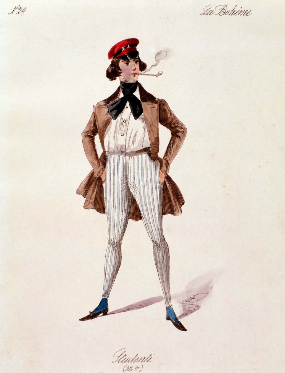 Retrato de um estudante, de La boheme de Puccini (1892-1895) de Anonymous Anonymous