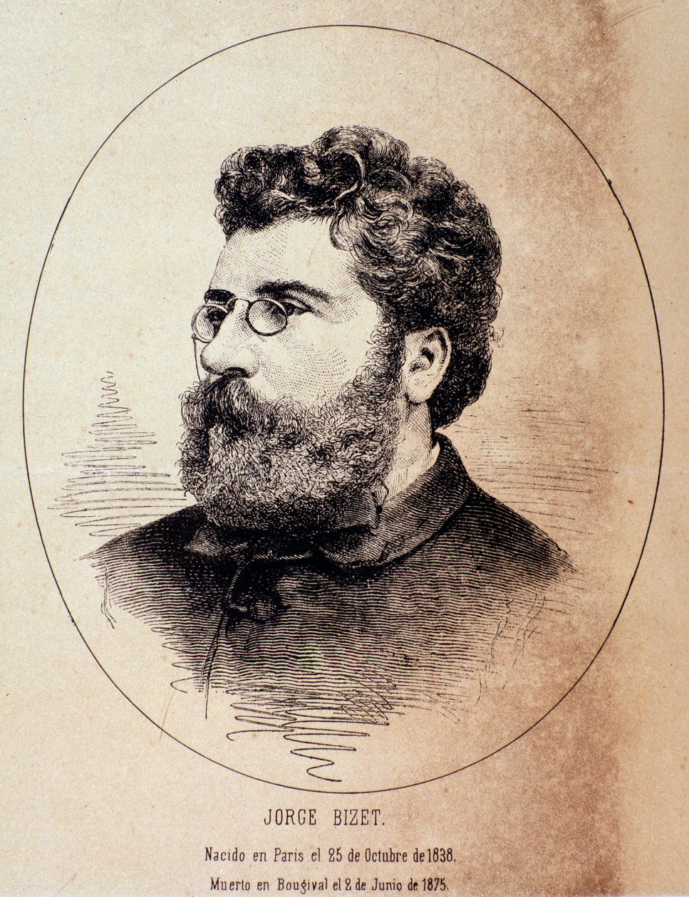 Retrato do compositor inglês Georges Bizet (Desenho após fotografia de Anonymous Anonymous