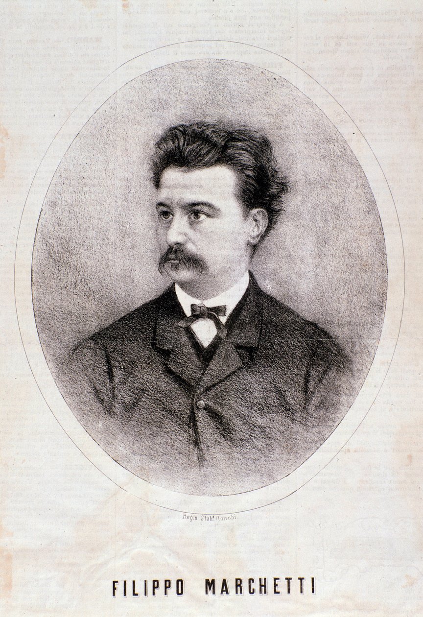 Retrato do compositor italiano Filippo Marchetti (1831-1902) Gravura. Século XIX. Coleção particular milanesa de Anonymous Anonymous