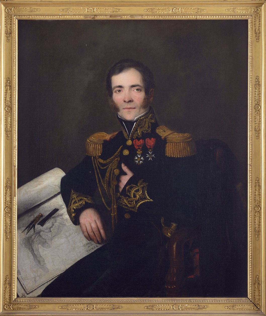 Retrato da Almirante Anne Chretien Louis de Hell (1783-1864), Anônimo . Óleo sobre tela, c. 1832. Coleção Particular de Anonymous Anonymous
