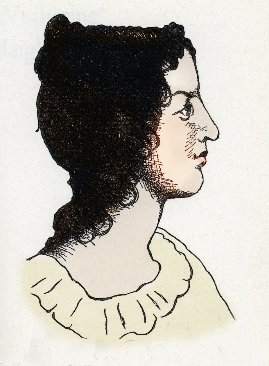Retrato da escritora britânica Emily Bronte (1818-1848) de Anonymous Anonymous