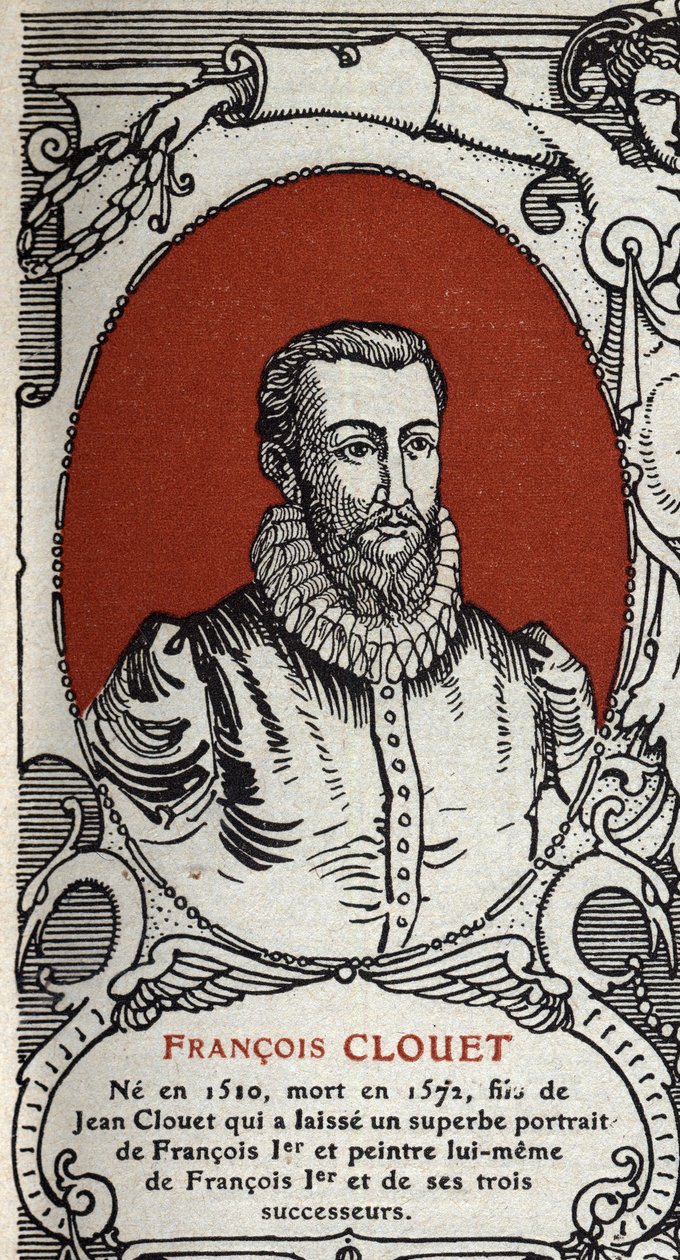 Retrato do pintor francês François Clouet (1510-1572) Gravura de 1914. de Anonymous Anonymous