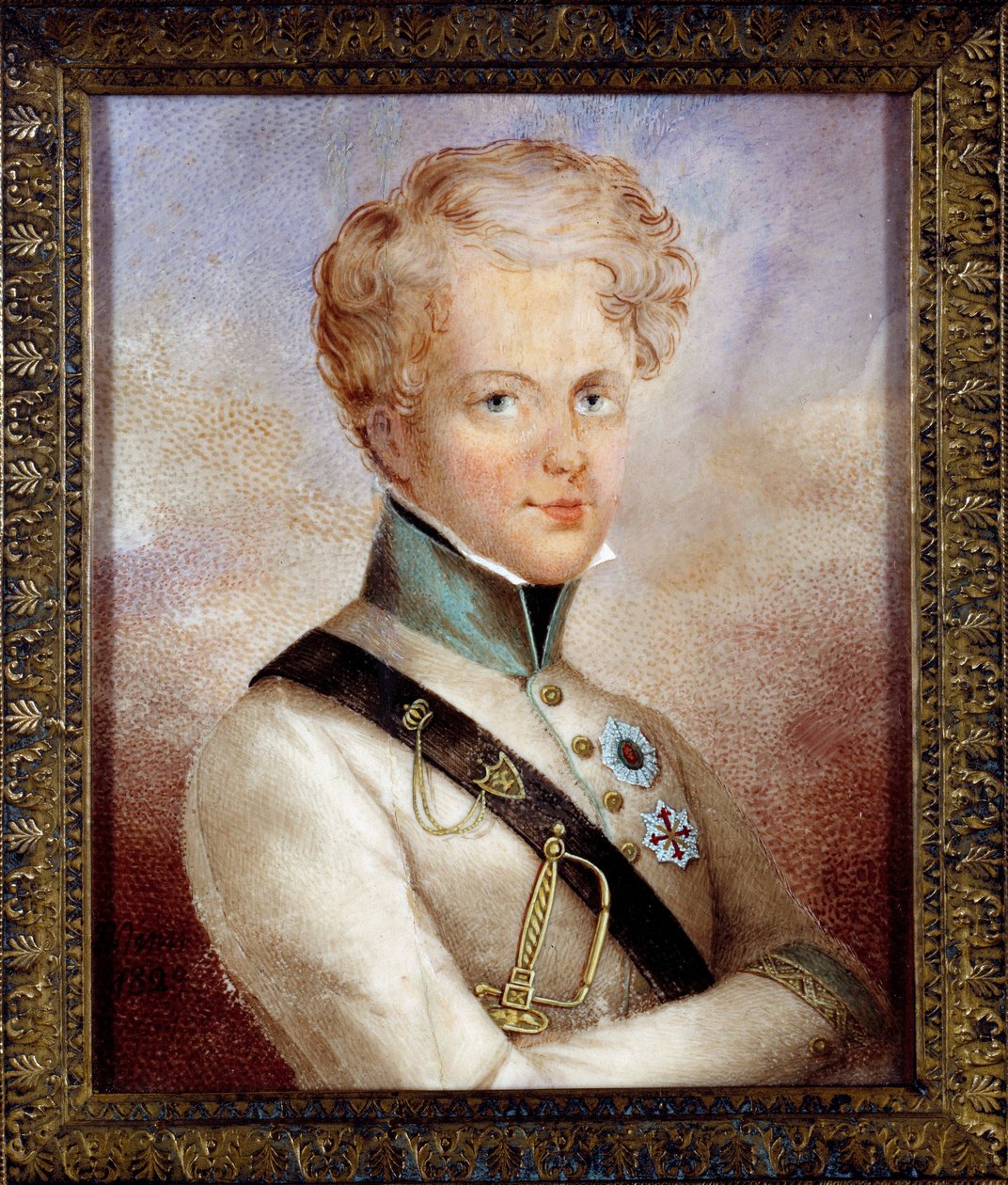Retrato do Rei de Roma Napoleão II, Duque de Reichstadt (1811-1832) filho do Imperador Napoleão I (1769-1821) Pintura anónima. 1829 Coleção particular de Anonymous Anonymous