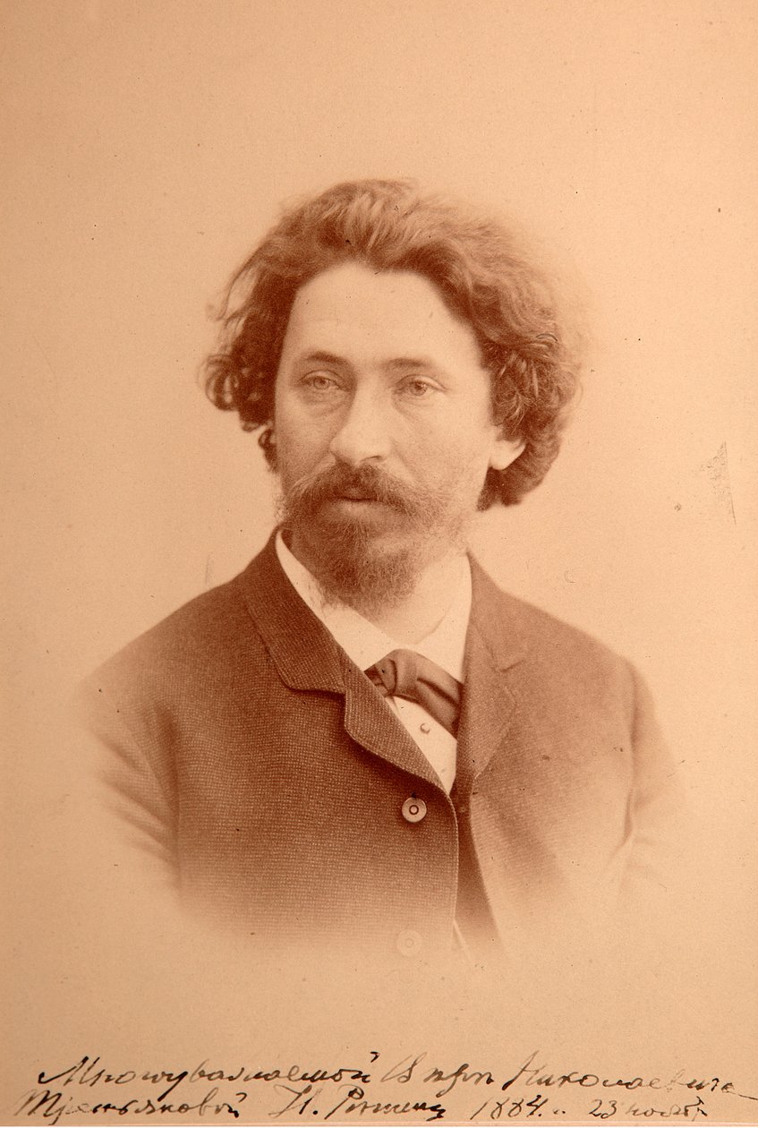 Retrato do artista Ilya Iefimovitch Repine (Ilia Yefimovich Repin) (1844-1930). Foto de albumina de Anonymous Anonymous