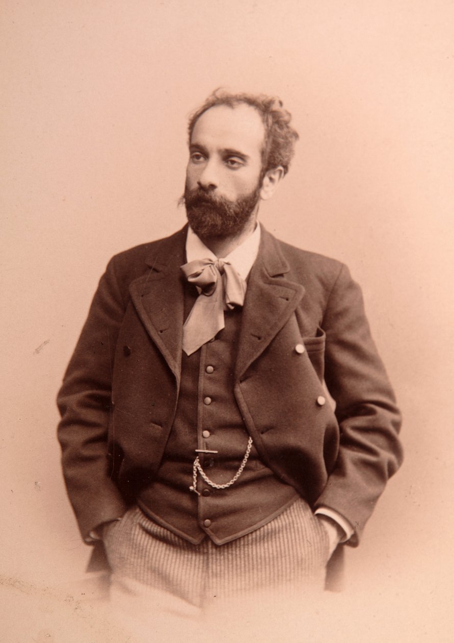 Retrato do artista Isaac Ilitch (Isaak Ilyich) Levitan (1861-1900). Fotografia da albumina de Anonymous Anonymous