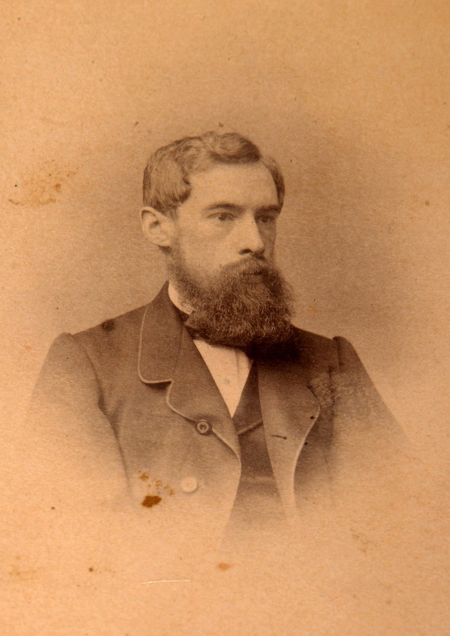 Retrato do coleccionador, patrono e fundador da galeria Pavel Mikhailovich Tretyakov (Pavel Mikhailovitch Tretiakov) (1832-1898). Fotografia da albumina de Anonymous Anonymous