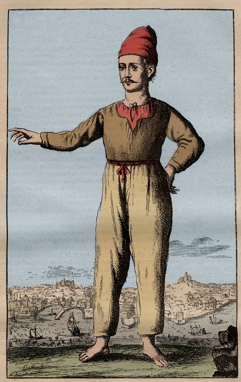 Retrato do revolucionário Tommaso Aniello, dit Masaniello (1622-1647), um pescador napolitano, tomou a cabeça da revolta contra os espanhóis em 1647" (Tommaso Aniello, conhecido como Masaniello, peixeiro líder da revolta contra o domínio das termas de Habs de Anonymous Anonymous
